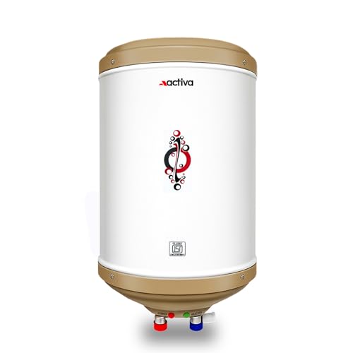 ACTIVA 10L Storage Water Heater Geyser | 3kW ISI Copper Heating Element | 0.8mm Anti-Rust Coated Tank | BEE 5 Star Rated | ABS Body | Fast Heating | 5 Year Warranty | Ivory