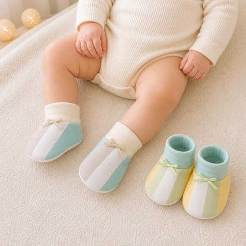 Adhigams Newborn Baby Socks Cotton Soft Hosiery Unisex Warm Comfortable 0-3 Months Boys Girls Cute Daily Wear Gift Pack of 2