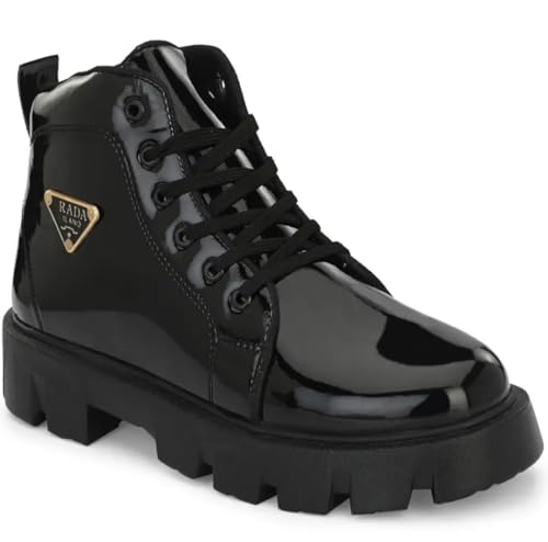adiso High Ankle Riding Boots for Hiking & Trekking | Mild Waterproof Protection Boots for Men | Black | Size-9