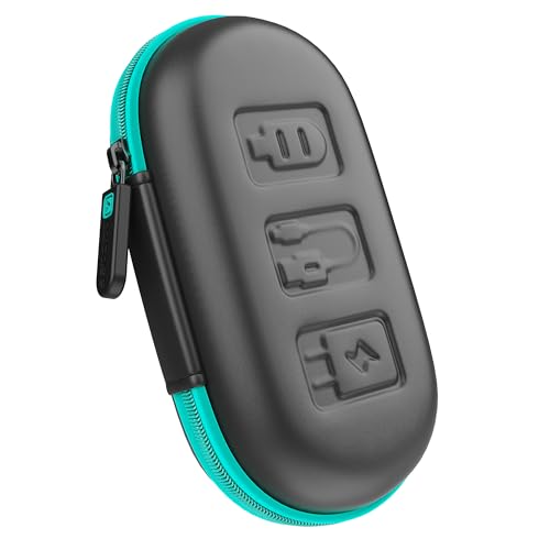 AirCase Earphone Case Pouch - Hard Shell PU Leather, Water-Repellent | Earphone Carrying Case for Wired Earbuds, USB Drives, SD Cards, Cables – Green Zip