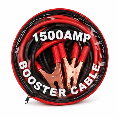 AJIGNA MART 1500 AMP Heavy Duty Car Battery Booster Cable | Copper Jumper Wire Cables with Heavy-Duty Alligator Clamps | Emergency Jump Start Cable for Cars, SUVs, Trucks & Vehicles