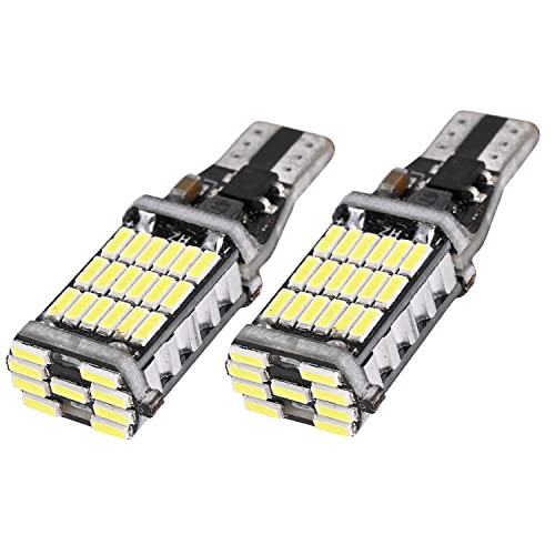 AllExtreme EX45LBS Universal T10 LED Parking Light 45 SMD Bright Interior Pilot License Plate Dome Indicator Lamp Bulb for Automobiles (3W, White, 2 PCS)