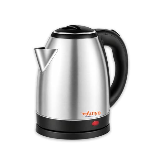 ALTINO Kresto Electric Kettle, Stainless Steel, 1.2L, 1500W, Auto Shut-Off, Cool-Touch Handle, 360 Cordless Rotation (Silver, 1.2 L)