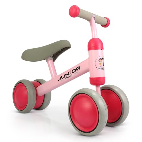 AlvexToys Kids Baby Balance Bike, Mini Ride-On Toy, Manual Push First Bicycle, Sturdy and Safe, for 12-36 Months Toddlers (Pink)