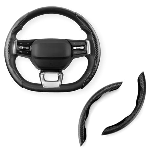 amazon basics Car Steering Wheel Grip | Black | Carbon Fiber | Non Slip | Sweatproof and Anti-skidding