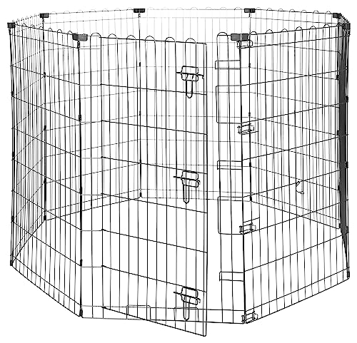 amazon basics Foldable Metal Pet Dog Exercise Fence Pen With Gate - 60 x 60 x 42 Inches
