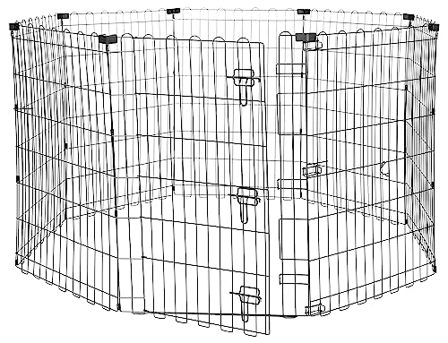 amazon basics Foldable Metal Pet Exercise and Playpen With Door, 36', Large Size