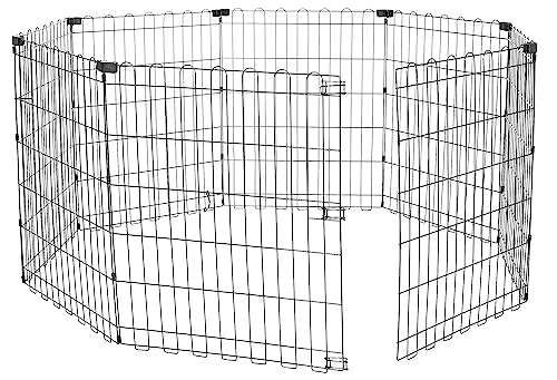 amazon basics Foldable Metal without door Pet Dog Exercise Fence Pen - 60 x 60 x 30 Inches