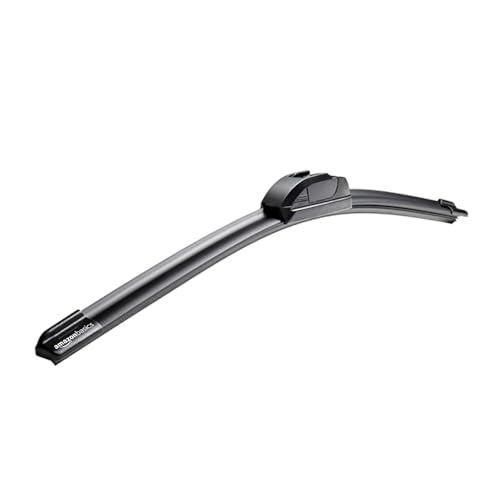 Amazon Basics Windshield Wiper Blade, 16-Inch | Flat-Blade Design | Streak-Free Rubber | All-Weather Performance | Quick-Clip Adapter | Wide Vehicle Compatibility