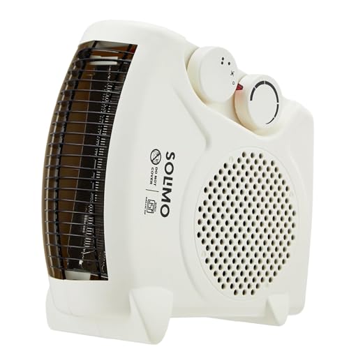 Amazon Brand - Solimo 2000/1000 Watts Room Heater with Adjustable Thermostat (ISI certified, Beige colour, Ideal for Small to Medium Room/ Area)
