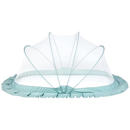 Amazon Brand - Solimo Foldable Baby Mosquito Net, Bottomless Net for Safe & Easy Use, 135 x 65 x 65cms, for Babies & Toddlers (0 to 24 Months) - Ocean Green