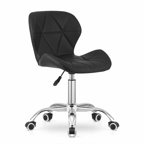 Amazon Brand - Umi Height-Adjustable Faux Leather Office Computer Executive Study Desk Chair in Black Color for Salon, Bar, Executive, Study, Home, Reception etc.
