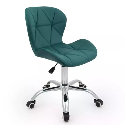 Amazon Brand - Umi Height-Adjustable Velvet Office Study Computer Desk Chair for Salon, Spa, Bar in Teal Blue Color