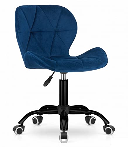 Amazon Brand - Umi Home Swivel Height-Adjustable Velvet Office Computer Study Desk Chair for Salon, Spa in Dark Blue Color