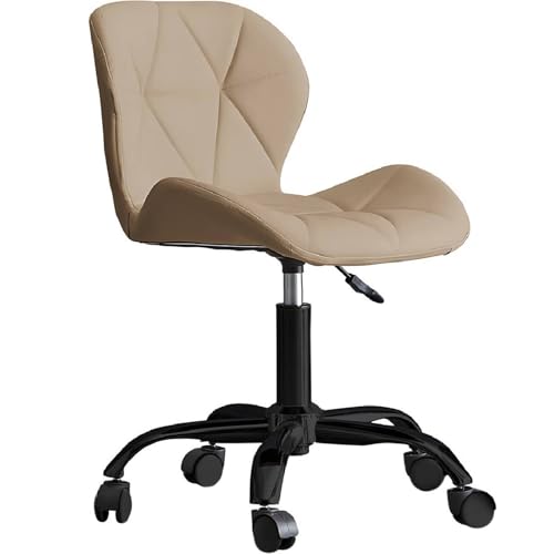 Amazon Brand - Umi Home Swivel Height-Adjustable Faux Leather Office Computer Study Desk Chair for Salon, Spa in Sand Brown Color