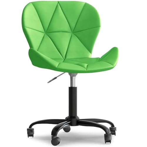 Amazon Brand - Umi Home Swivel Height-Adjustable Faux Leather Office Computer Study Desk Chair for Salon, Spa in Light Green Color