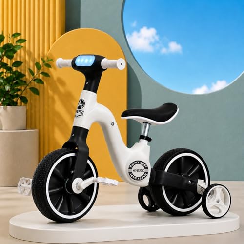 AMBERZ EliteRide 3-in-1 Elegant Balance Bike & Tricycle | Convertible Tricycle with Training Wheels | Classic Design with Pedals for 2-5 Years Old Kids. (KT-241 Black)