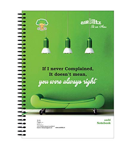 amblitz 6 Subject Notebook | 300 Pages - Ruled | 6-in-1 Master Notebook – Organize Your Subjects, Rule Your Semester | A4 Size | 70 GSM Thick | Color Index Partition