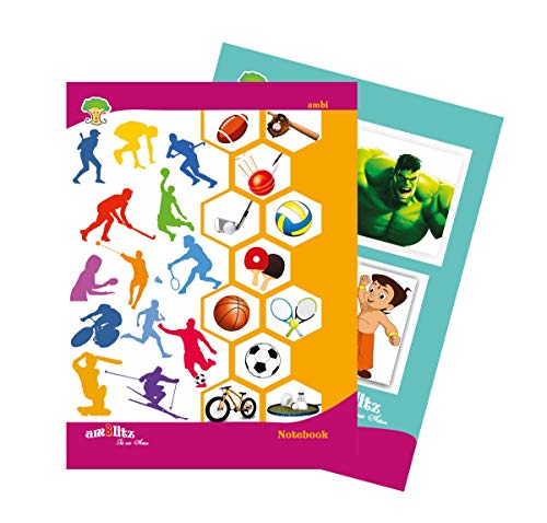 Amblitz Copy Combo - Soft Cover Notebook - 120 Pages - All Subject Pack of 6 Notebook !! Single Line | 4 Line English | Maths (Boxes) | 5 Line Hindi | 5 Line Hindi Practical | 3 in 1 Copy !! Size B5 -18 X 24 CM