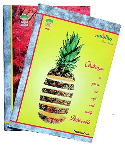 amblitz Notebook | 104 Pages | Pack of 4 | A4 Size | Soft Cover | Single Line | School Register | Notebook Combo |