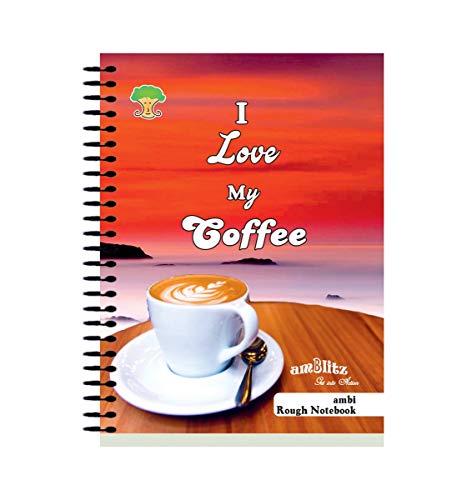 amblitz Rough Spiral Notebook | 400 Pages | Pack of 2 Notebooks | A4 Size | Single Line Ruled | Student Practice Notebook