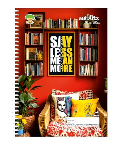 amblitz Spiral Notebook | 300 Pages | A4 Size | Single Line Ruled | Beautiful Covers with Motivational Quotes | Pack of 1 | School College Student Notemaking Notebook | 70 GSM Thick Paper
