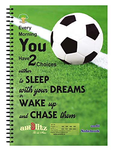 amblitz Spiral Notebook | UnRuled | 200 Pages | Pack of 2 | A4 Size | 70 GSM Thick Paper | Spiral Notebook Combo |