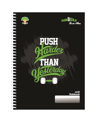amblitz Spiral Notebook | UnRuled | 200 Pages | A4 Size | 21 X 29.7 CM | 70 GSM Thick Paper | Notebook for Student and Office