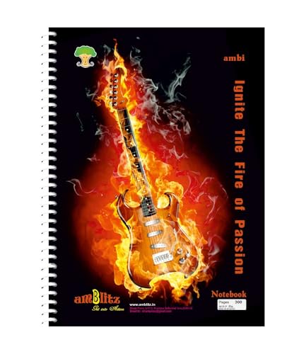 amblitz Unruled Spiral Notebook | 300 Pages | A4 Size | 21 X 29.7 CM | 70 GSM THICK Paper | Long Notebook Unruled | Motivational Quotes on Attractive Cover |