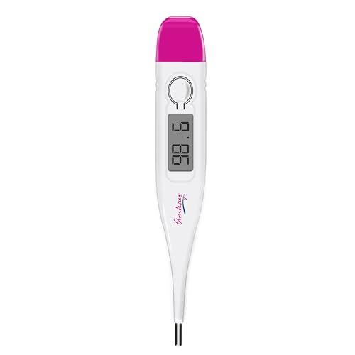 Amkay Digital Thermometer for Oral & Underarm Use – Fast & Accurate Temperature Reading in Celsius & Fahrenheit, Water-Resistant, Easy to Clean, 1 Year Warranty, White