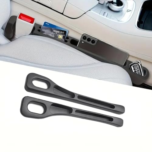 Aplinova 2-Pack Car Seat Gap Filler Organizer – EVA Car Organizer for Seat & Console Gap, Universal Fit with Buckle Base, Car Phone Holder & Storage Pad for Cars & SUVs – Black