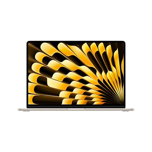 Apple 2024 MacBook Air 15″ Laptop with M3 chip: 38.91 cm (15.3″) Liquid Retina Display, 24GB Unified Memory, 512GB SSD Storage, Backlit Keyboard, 1080p FaceTime HD Camera, Touch ID- Starlight