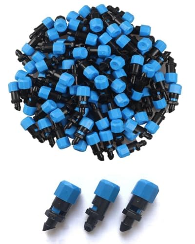 APPSTER 100pcs Adjustable Drippers 0-260Ltr/Hour Flow Rate Sprinklers for Plant Watering Garden 1/4 Inch Emitter Online Dripper Drip Irrigation System - Pack of 100pcs