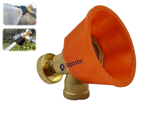 APPSTER Adjustable Brass Sprayer Nozzle with Windproof Cap High-Pressure Mist Nozzle for Agriculture Sprayer Pump, Garden, Grass Sprinkling Misting Fogger 2 Spray Modes Nozzles