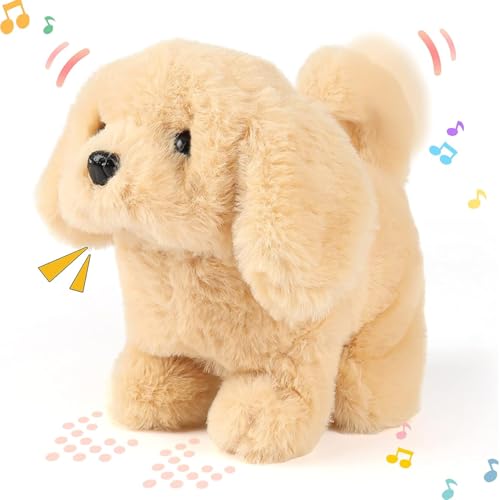 Aqify Hopping Walking Dog Toy with Sounds, Jumping Dog Wiggling Tails, Twitching Mouth and Nose, Educational Interactive Dog Toy for Baby Kids Children