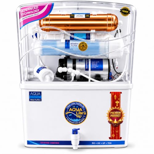 ​Aqua Libra 12L RO Water Purifier | RO+UV+UF+Active Copper | In-Tank UV LED Sterilization | Suitable for Borewell & Municipal Water | ISI Certified | 1 Year Warranty