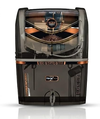 Aqua x Crux 7-Stage RO UV UF Water Purifier with Copper Mineral Technology & TDS Controller | Advanced Home Water Filter for Safe Drinking Water, Impurity Removal & Better Taste(Black TPT)