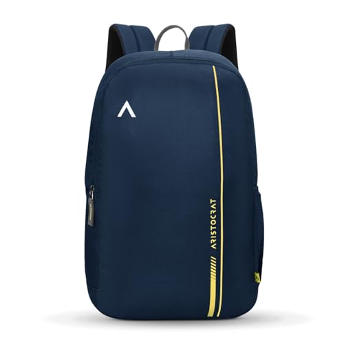 Aristocrat Nova 15L Laptop Backpack for Men & Women with Bottle Pocket | Padded Shoulder Straps, Multi Compartments | Travel & College Bag | Dark Blue