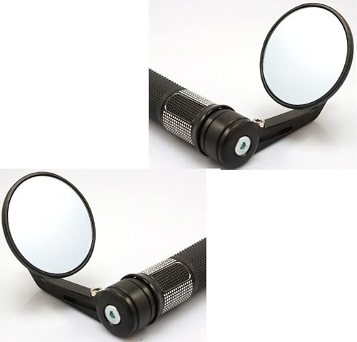 Ash Round Handle Bar Driveline Mirrors For Motor Bikes Royal Enfield Reborn Meteor Hunter Classic Standard Thunderbird 350 Ktm Duke RC 200 125 250 390 Bajaj Dominar | Set Of 2