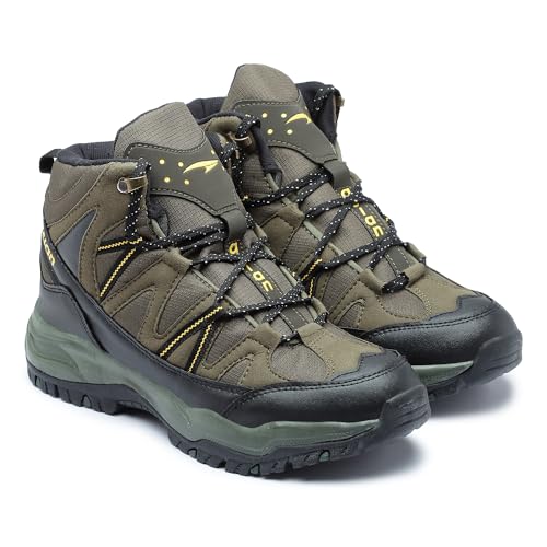 ASIAN Men's Everest-21 Sports Trekking & Hiking,Walking Hi-Neck Shoes with Rubber Outsole & Memory Foam Insole Lace-Up Shoes for Men's & Boy's (OLIVENLK)-UK-11