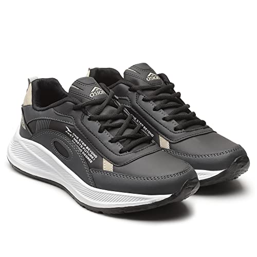 ASIAN WATERPROOF-05 Sports Shoes with Extra Cushion Lightweight Lace-Up Casual Sneaker Shoes for Men & Boys Black,UK 9