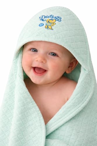 ASUR Baby Hooded Bath Towel for Newborns & Infants – Ultra Soft Absorbent Cotton Baby Wrap with Hood, Quick Dry Lightweight Bath Towel for Baby Boys & Girls, Peach Yellow (Sea Green)