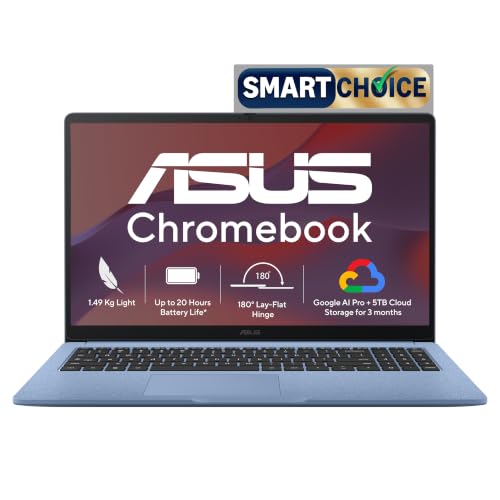ASUS Chromebook CM1505 (2026), Smartchoice, MediaTek Kompanio 540 Processor, 4GB RAM, 128GB SSD, FHD, 15.6