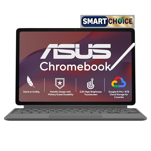 ASUS Chromebook CM32 Detachable (2026),Smartchoice,MediaTek Kompanio 540 Processor,8GB RAM,128GB SSD,Touchscreen,12.1