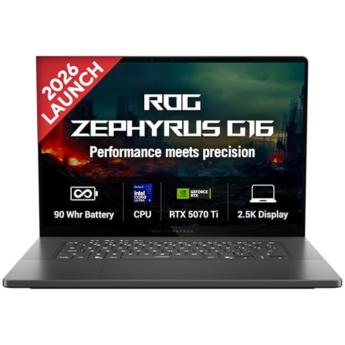 ASUS ROG Zephyrus G16 (2026),Intel Core Ultra 9 386H (Series 3),RTX 5070 Ti-12GB,32GB RAM,2TB SSD,OLED,16