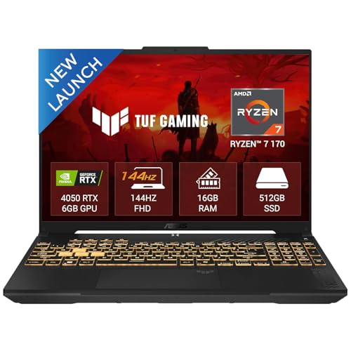 ASUS TUF A16 (2026), AMD Ryzen 7 170 Processor,RTX 4050-6GB, 16GB RAM, 512GB SSD, FHD+, 16