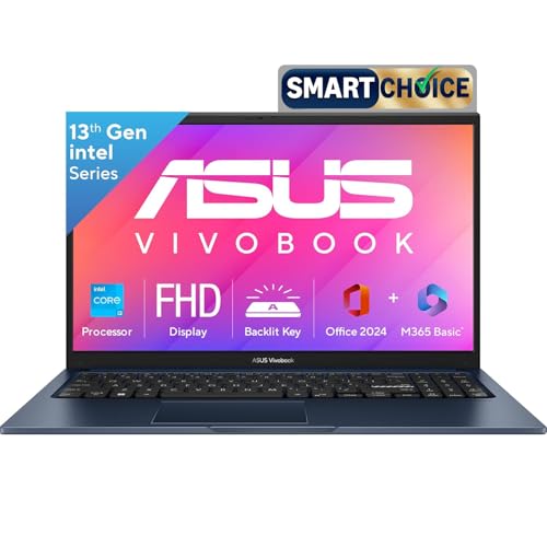 ASUS Vivobook 15, Smartchoice,Intel Core i3 13th Gen 1315U, 12GB RAM, 512GB SSD, FHD 15.6