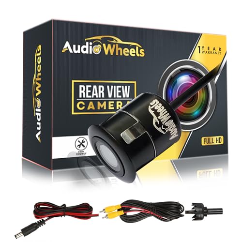 Audio Wheels AHD 1080P Car Backup Camera - 170° Wide Angle, IP68 Waterproof and Night-Vision Compatible with Car Android Monitors - Enhance Your Driving Safety