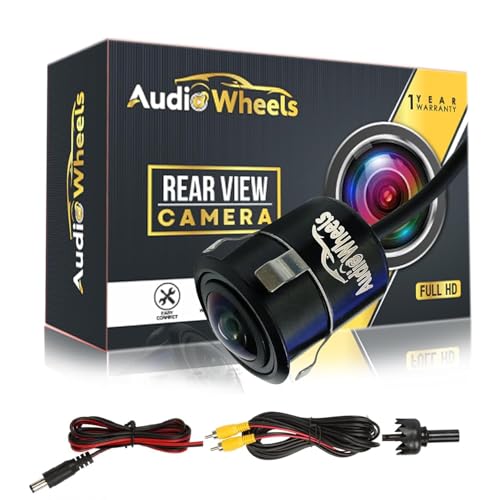 Audio Wheels AHD Fisheye Rearview Camera with Moving Guidelines | 170° Wide Angle HD Night Vision Reverse Parking Camera | Lane Departure Road Safety Monitoring | 1-Year Warranty