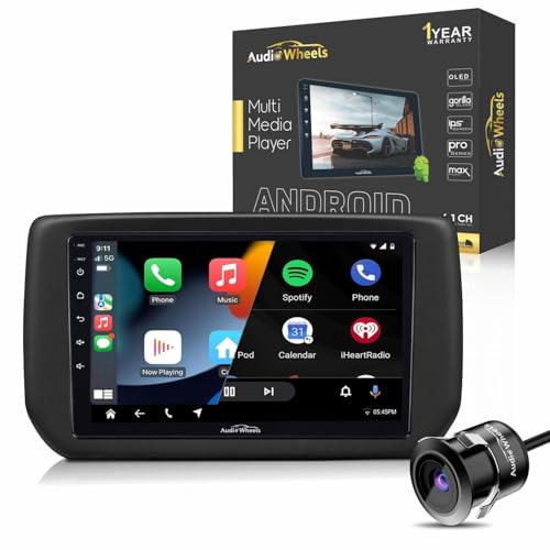 Audio Wheels Swift Dzire 2024 9-inch 1280P IPS Auto Android Car Display with Gorilla Glass | Double Din Car Stereo | Android 13 | 2GB/32GB Multimedia Player + AHD Camera, Dashboard Frame & Socket